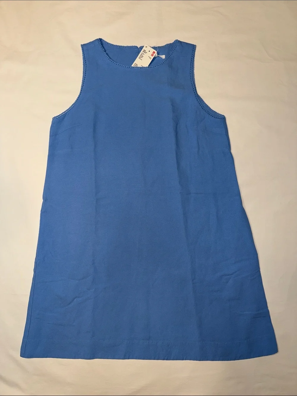 Uniqlo Blue Linen-Blend Mini Dress M NWT - Picture 1 of 8